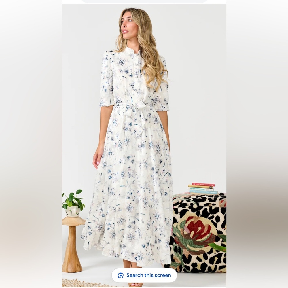 Floral White Maxi Dress